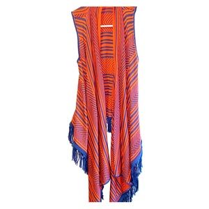 Say what?  Boho Vest Fringe Blue and red